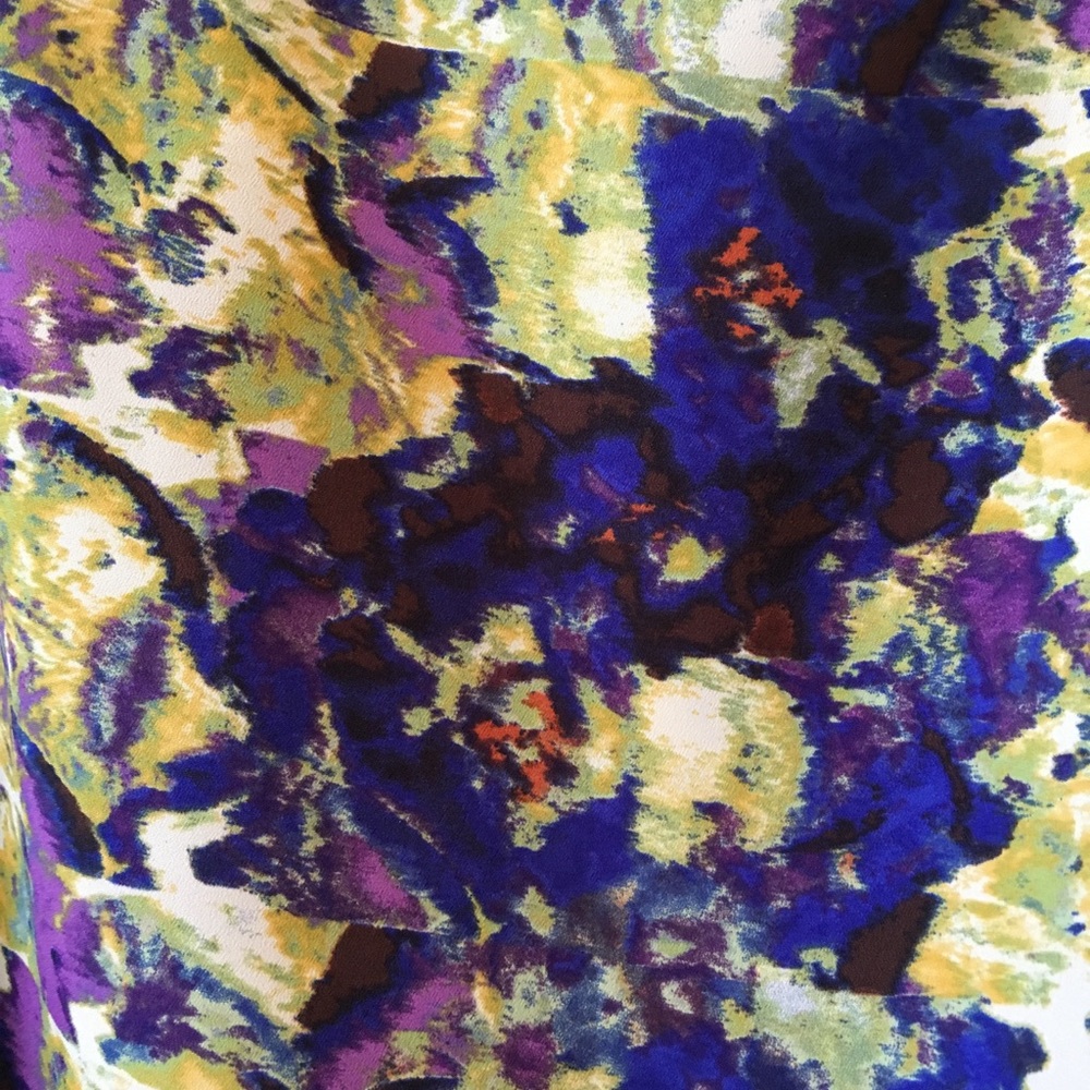 Abstract Pattern U-Neck Polyester Blouse - image 7